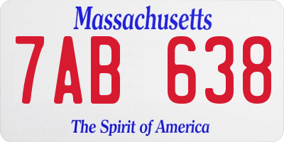 MA license plate 7AB638