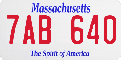 MA license plate 7AB640