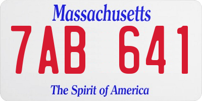 MA license plate 7AB641