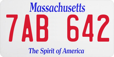 MA license plate 7AB642