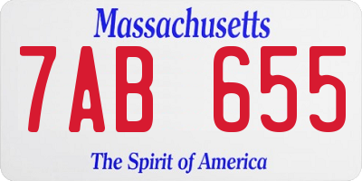 MA license plate 7AB655