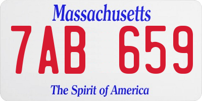 MA license plate 7AB659