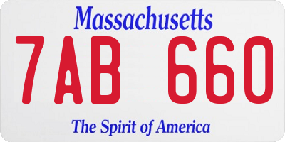 MA license plate 7AB660