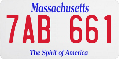 MA license plate 7AB661