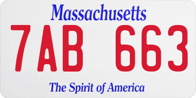 MA license plate 7AB663