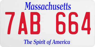 MA license plate 7AB664