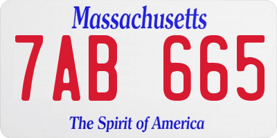MA license plate 7AB665