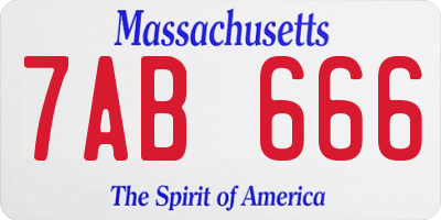 MA license plate 7AB666