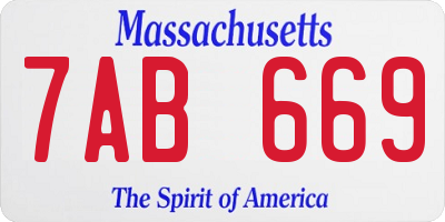 MA license plate 7AB669