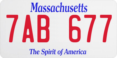 MA license plate 7AB677
