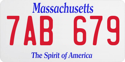 MA license plate 7AB679