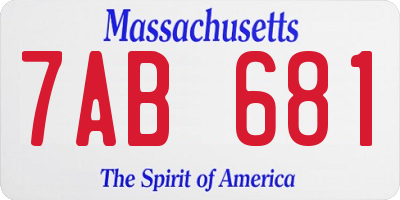 MA license plate 7AB681