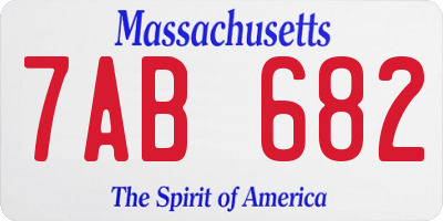 MA license plate 7AB682