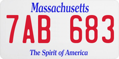 MA license plate 7AB683