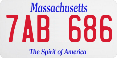 MA license plate 7AB686