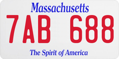 MA license plate 7AB688