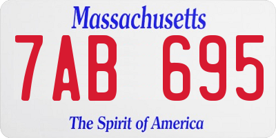 MA license plate 7AB695