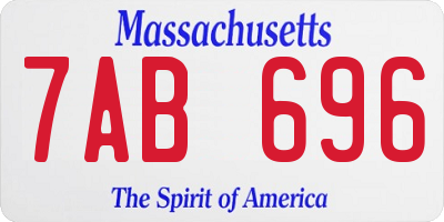 MA license plate 7AB696