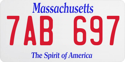 MA license plate 7AB697