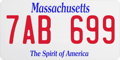 MA license plate 7AB699