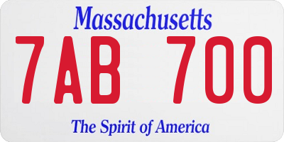 MA license plate 7AB700