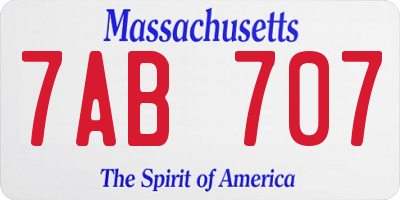 MA license plate 7AB707
