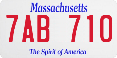 MA license plate 7AB710