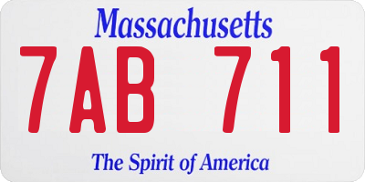 MA license plate 7AB711