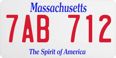 MA license plate 7AB712