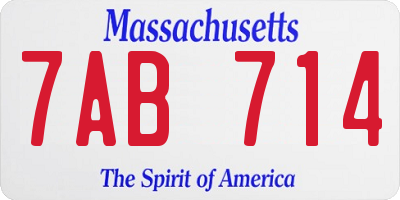 MA license plate 7AB714