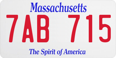 MA license plate 7AB715