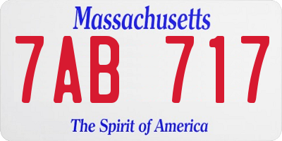 MA license plate 7AB717
