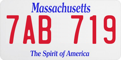 MA license plate 7AB719
