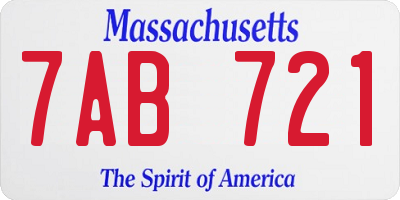 MA license plate 7AB721