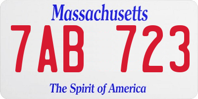 MA license plate 7AB723
