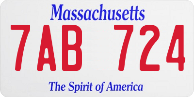 MA license plate 7AB724