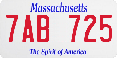 MA license plate 7AB725