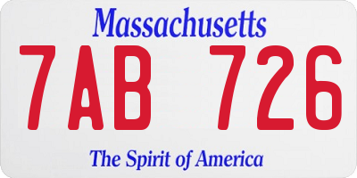 MA license plate 7AB726