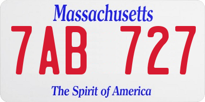 MA license plate 7AB727