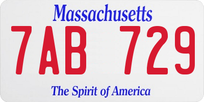 MA license plate 7AB729