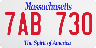 MA license plate 7AB730