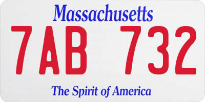 MA license plate 7AB732