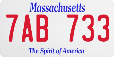 MA license plate 7AB733