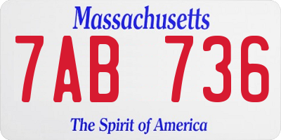 MA license plate 7AB736