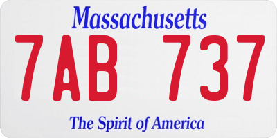 MA license plate 7AB737