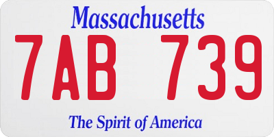 MA license plate 7AB739