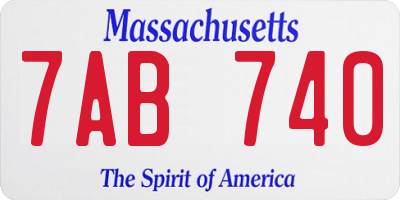 MA license plate 7AB740