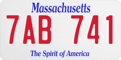 MA license plate 7AB741