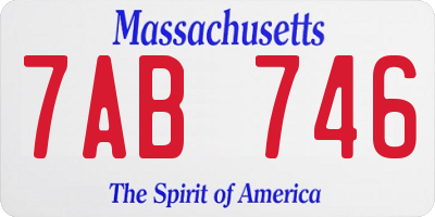MA license plate 7AB746