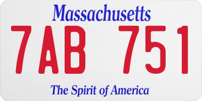 MA license plate 7AB751